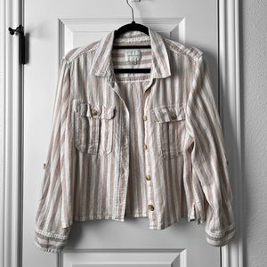 AE Cropped Linen Blend Top NWOT